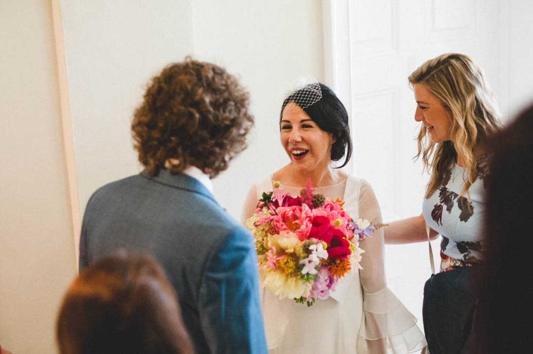 bride with friends