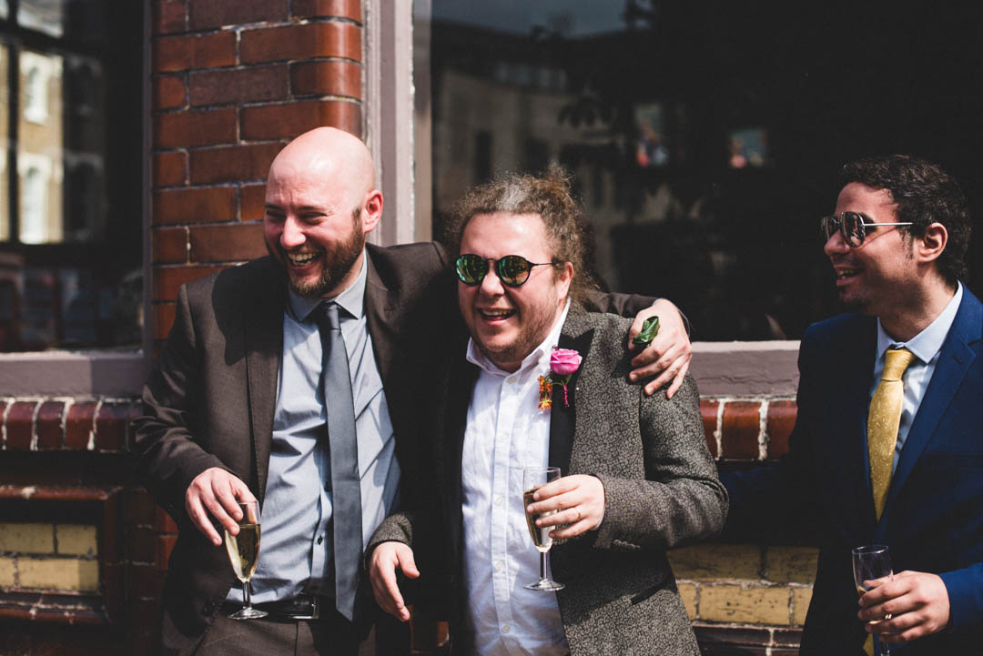 groom with friends
