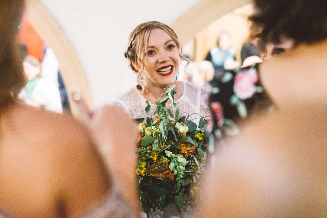 bride on stairs
