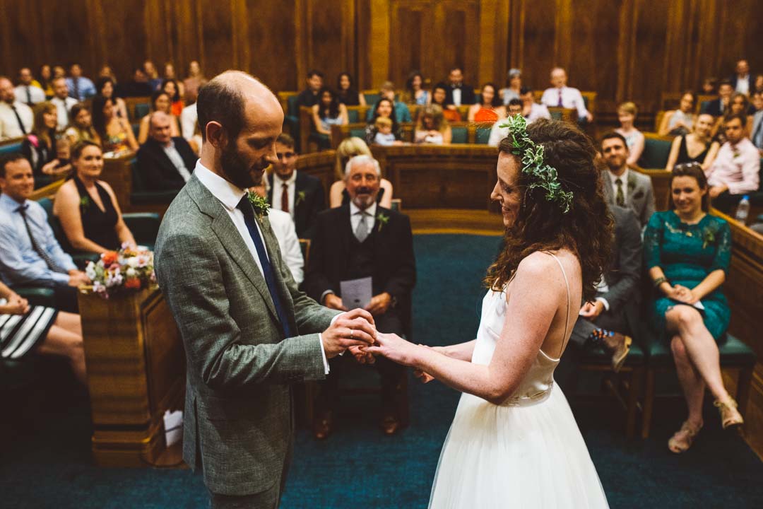 exchanging rings Hackney Town Hall