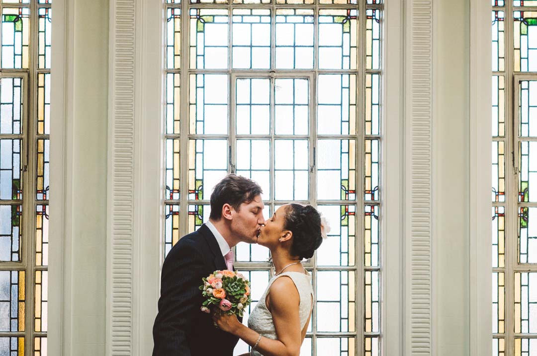 Islington Town Hall Wedding couple portrait