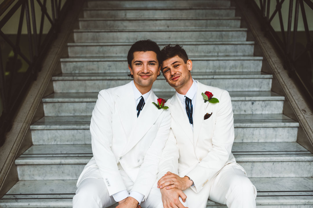Islington Town Hall Wedding same sex couple portrait