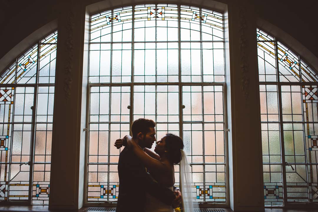 Islington Town Hall Wedding silhouette portrait