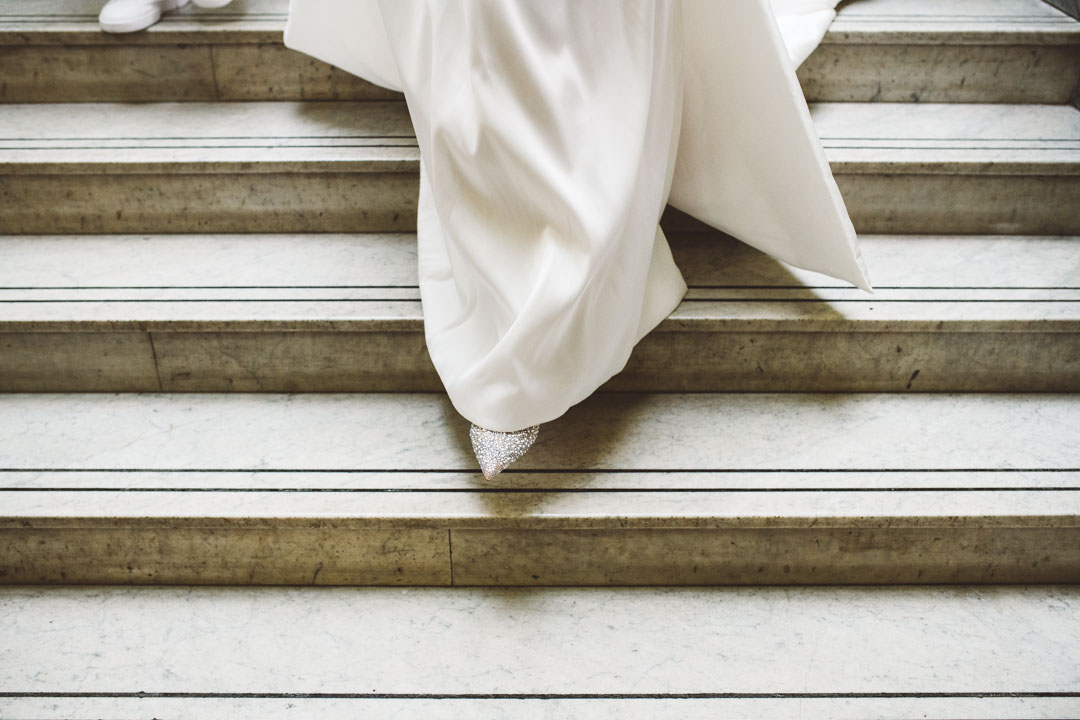 Islington Town Hall Wedding bride shoe detail