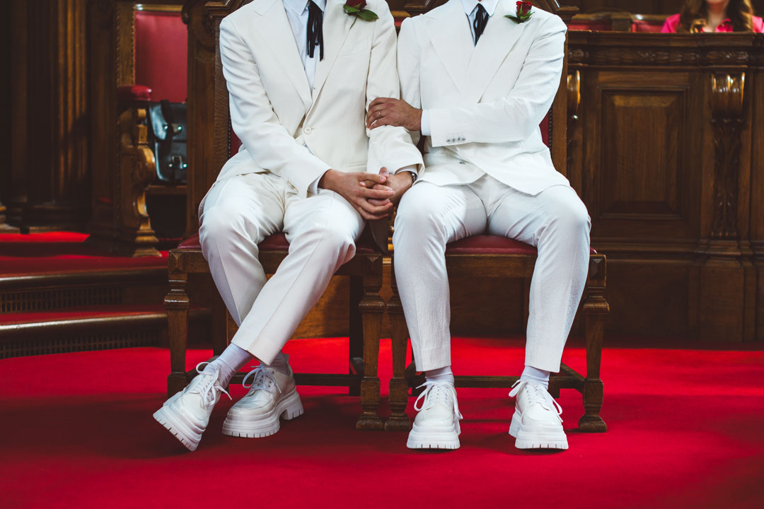 Islington Town Hall gay wedding in Council Chamber