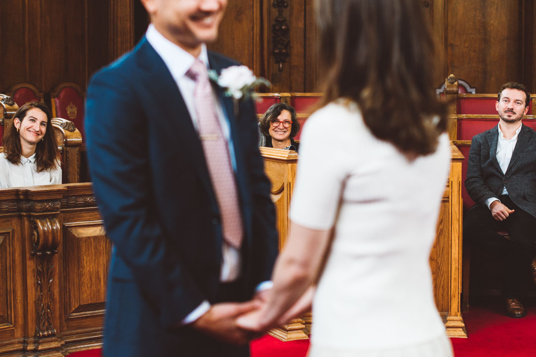 quirky photo Council Chamber wedding