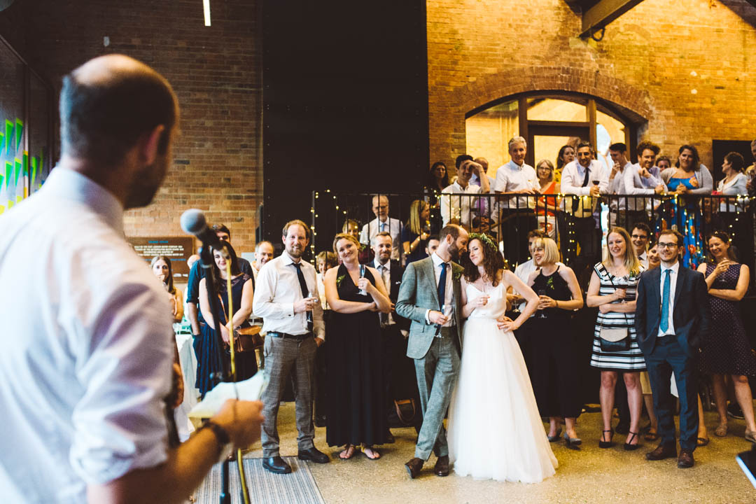 Walthamstow Wetlands wedding Boiler Room speeches