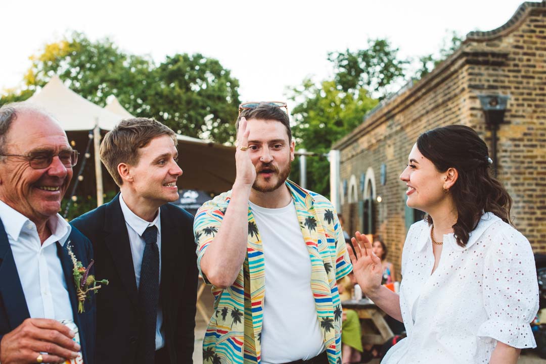 Woodberry Wetlands wedding guests London outdoor wedding venue