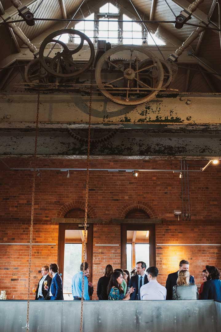Walthamstow Wetlands wedding drinks on mezzanine