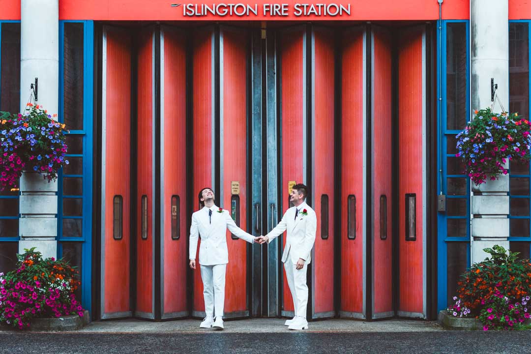 Islington fire station couple photo