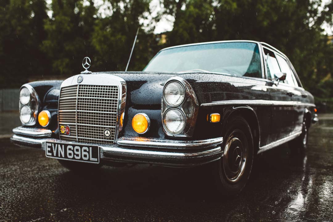 vintage Mercedes wedding car