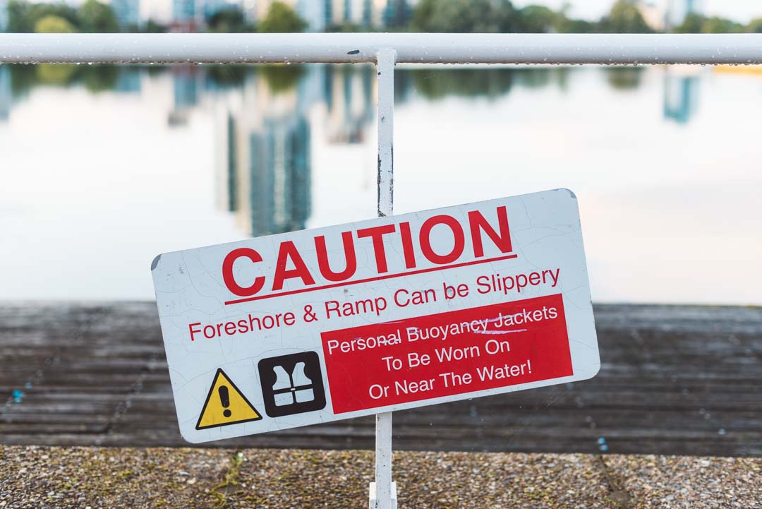 quirky photo caution sign