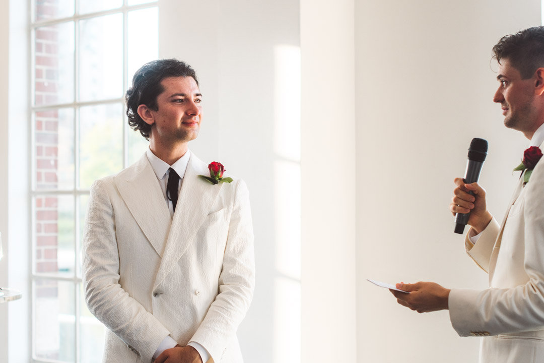 West Reservoir Centre wedding groom moved by husband's speech
