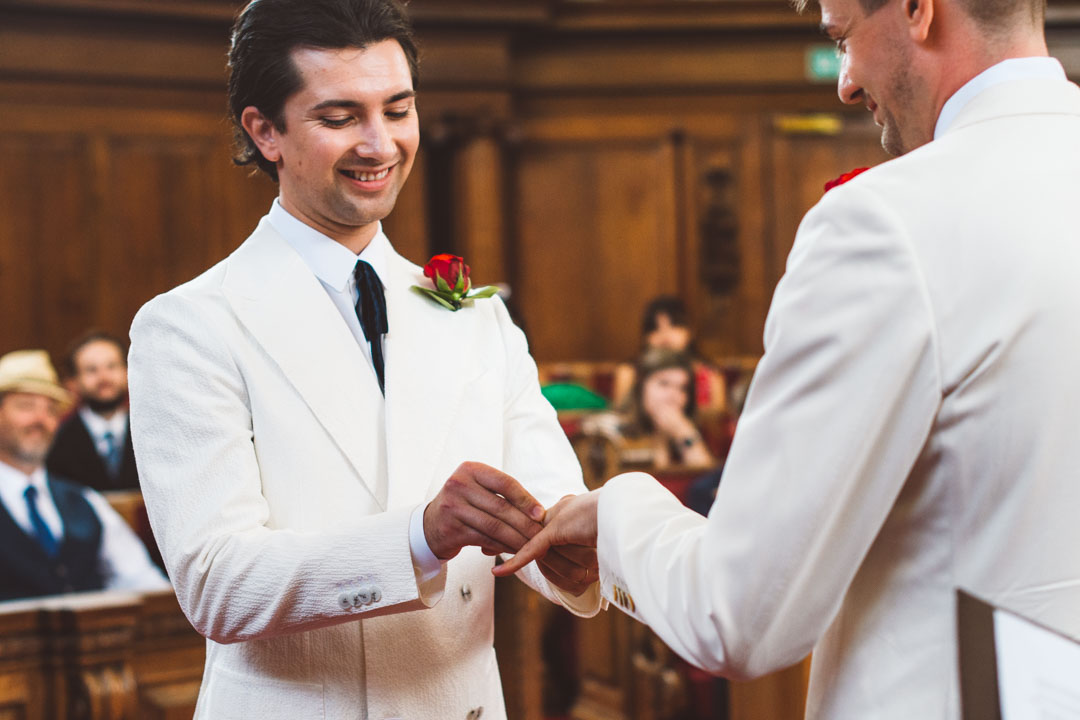 gay wedding ring exchange