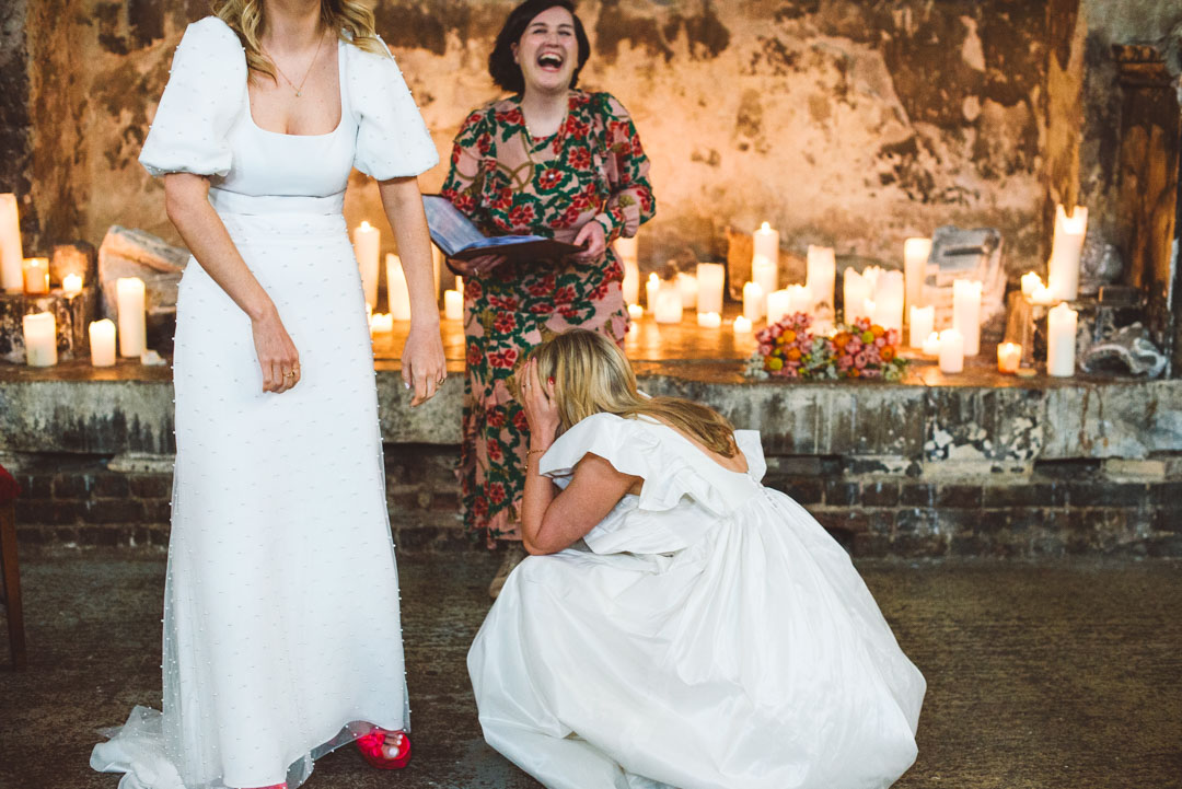 fun wedding photo at Asylum Chapel