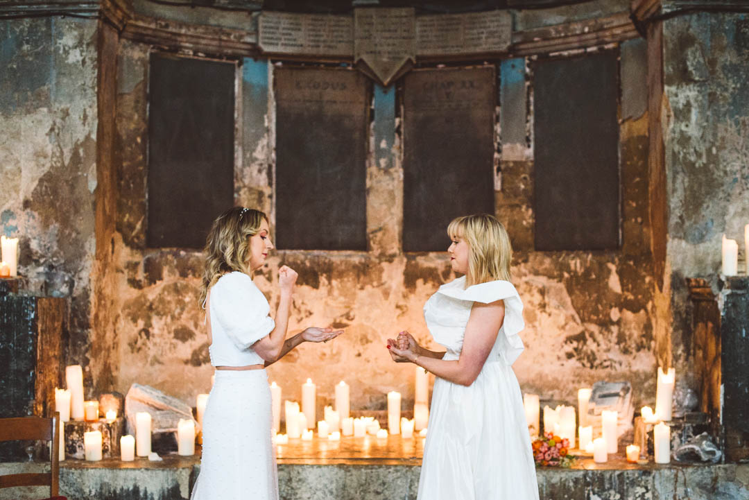 Asylum Chapel fun lesbian wedding