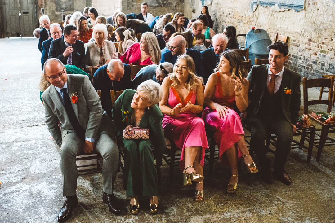 guests looking for wedding rings