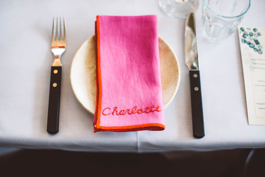 pink napkin