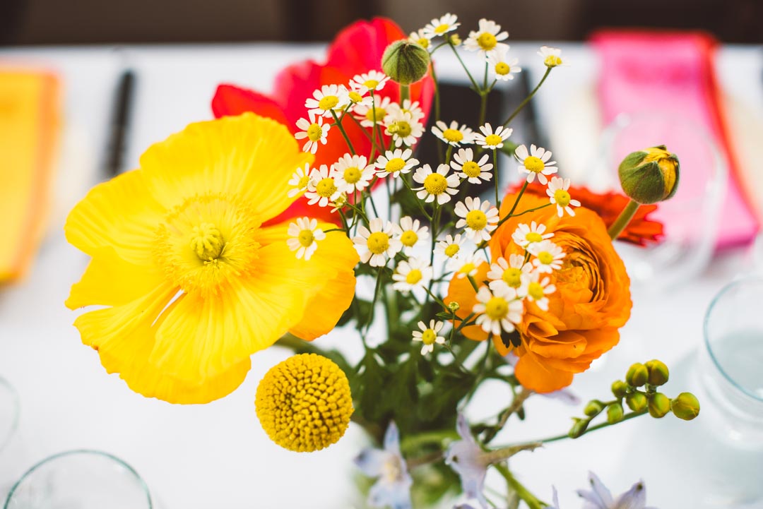 flowers on table