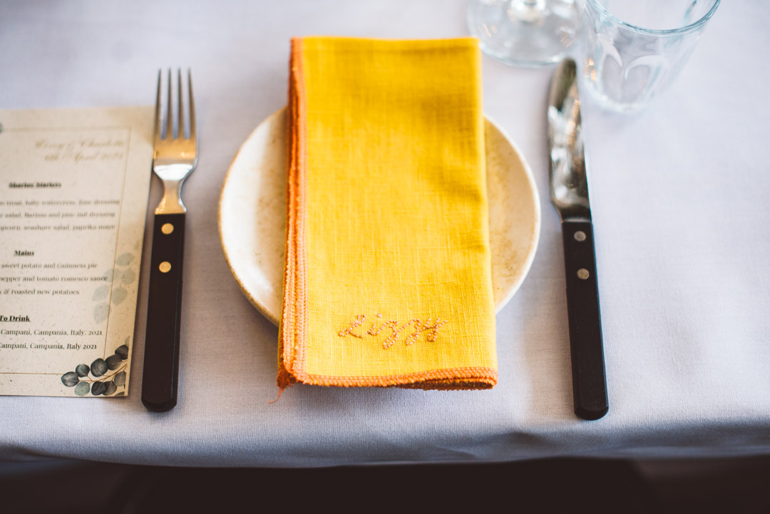 yellow napkin