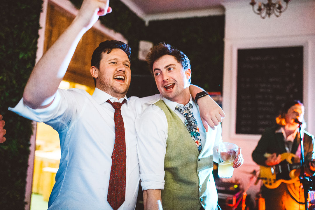 two friends dancing