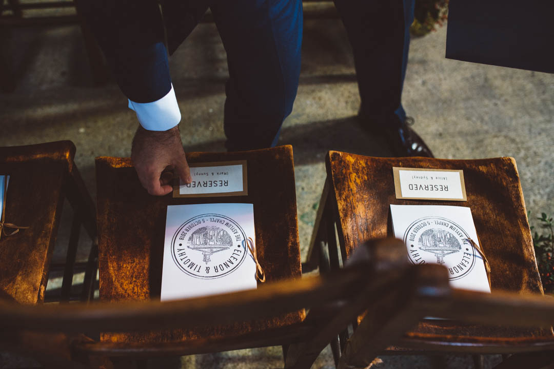 Asylum Chapel Wedding - reserved seats