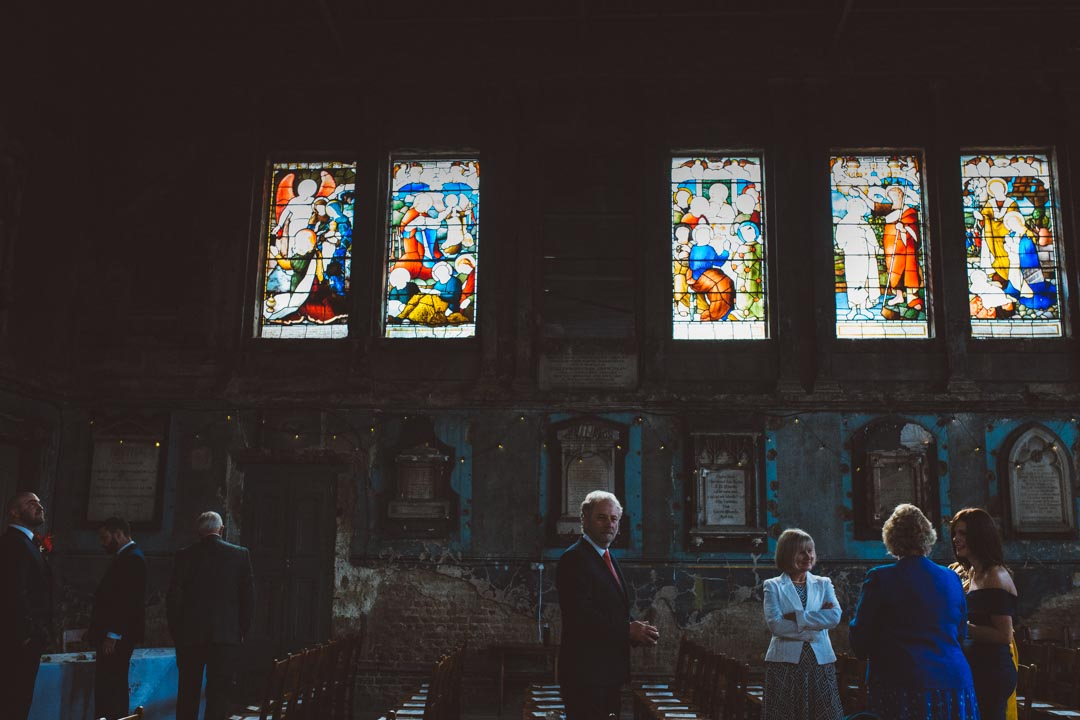 Asylum Chapel Wedding - guests waiting