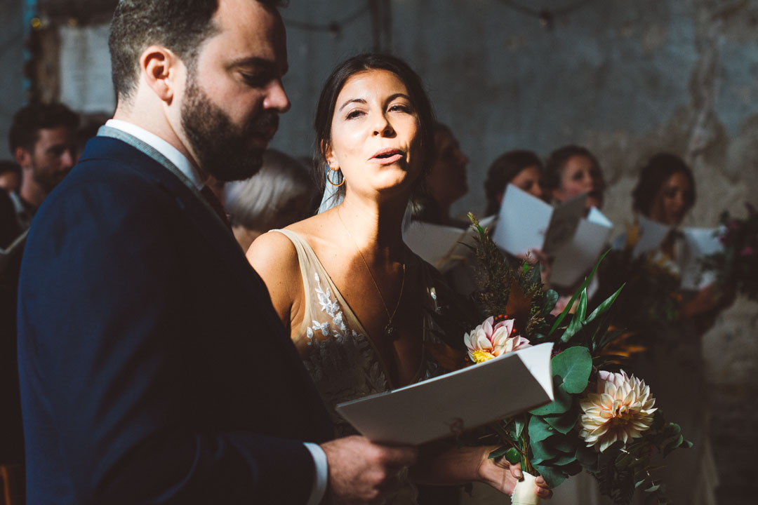 Asylum Chapel Wedding - bride singing