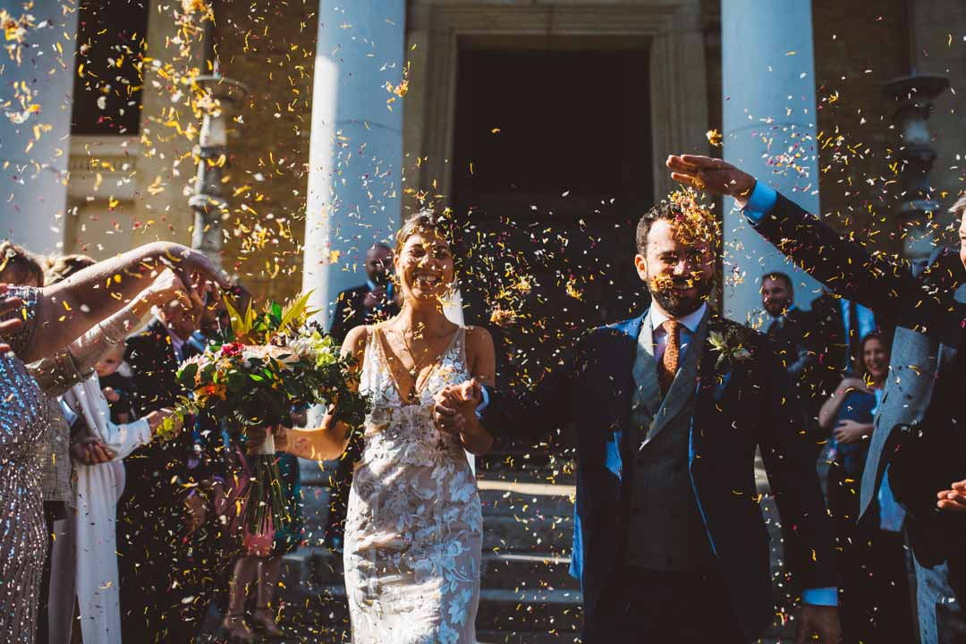 Asylum Chapel Wedding - confetti throwing