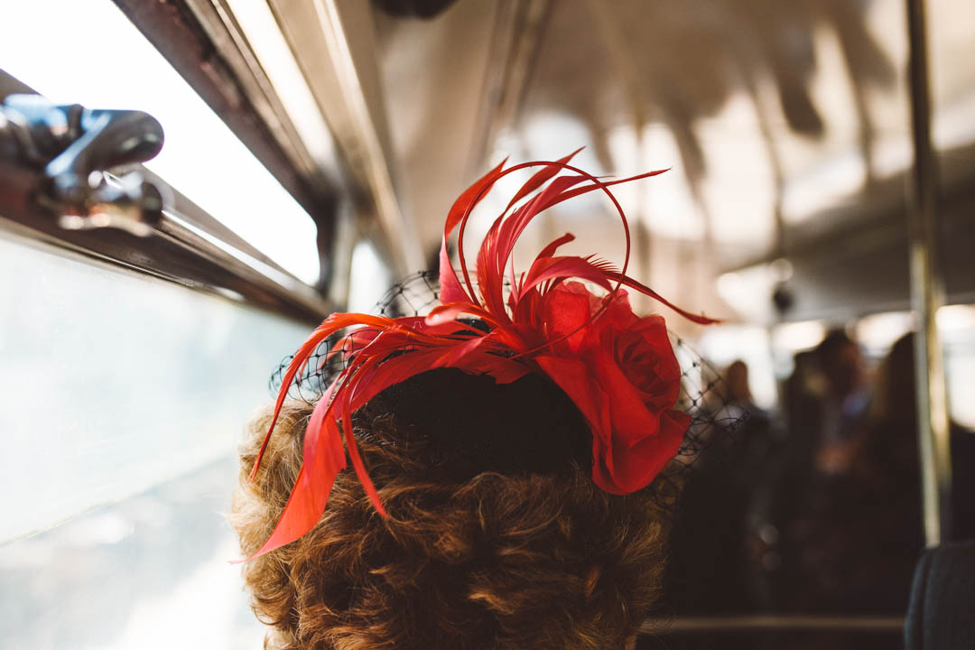 red wedding fascinator