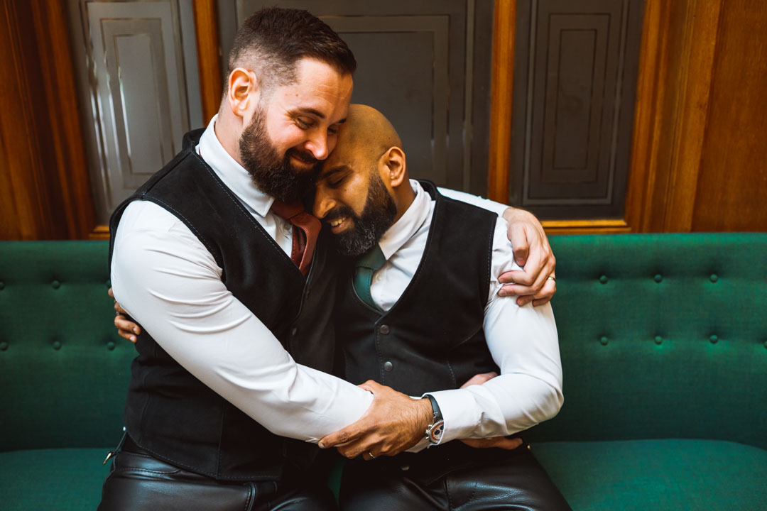 Waltham Forest Town Hall gay couple portrait