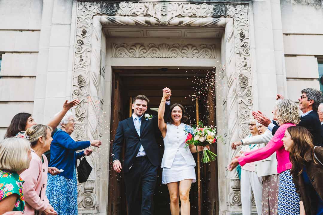 Wandsworth Town Hall confetti throw