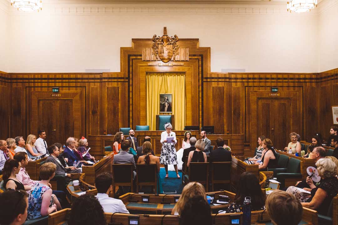 Hackney Town Hall Council Chamber humanist wedding