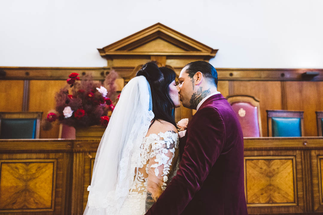 Town Hall Hotel wedding photo