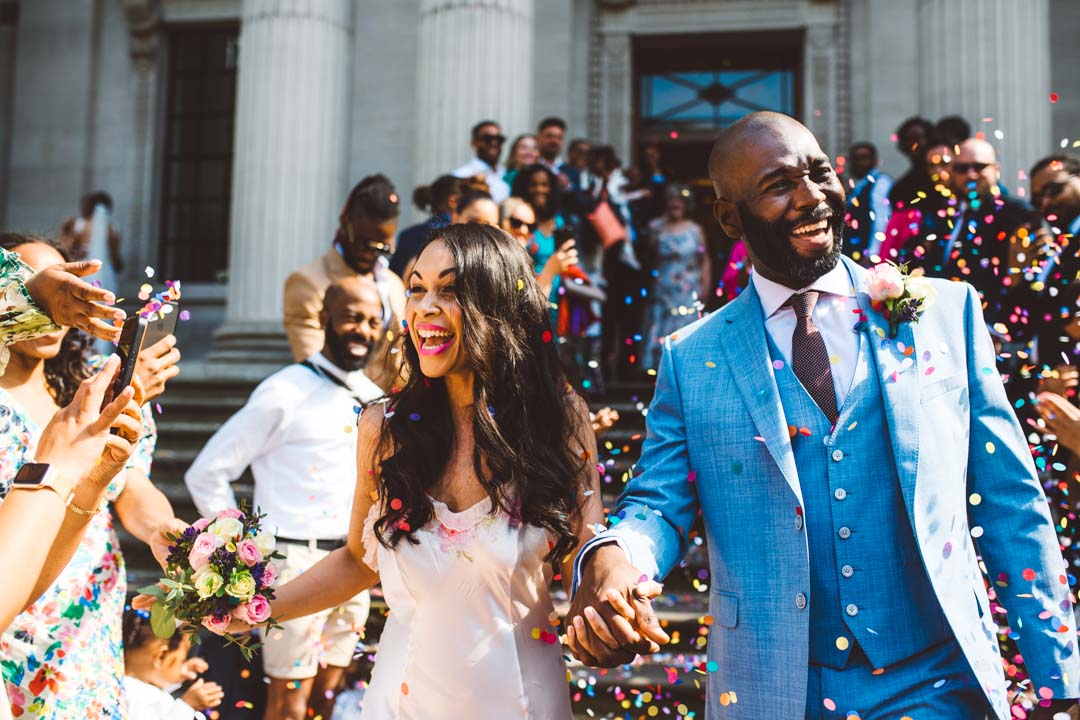 Best Registry offices London newlyweds at Old Marylebone Town Hall
