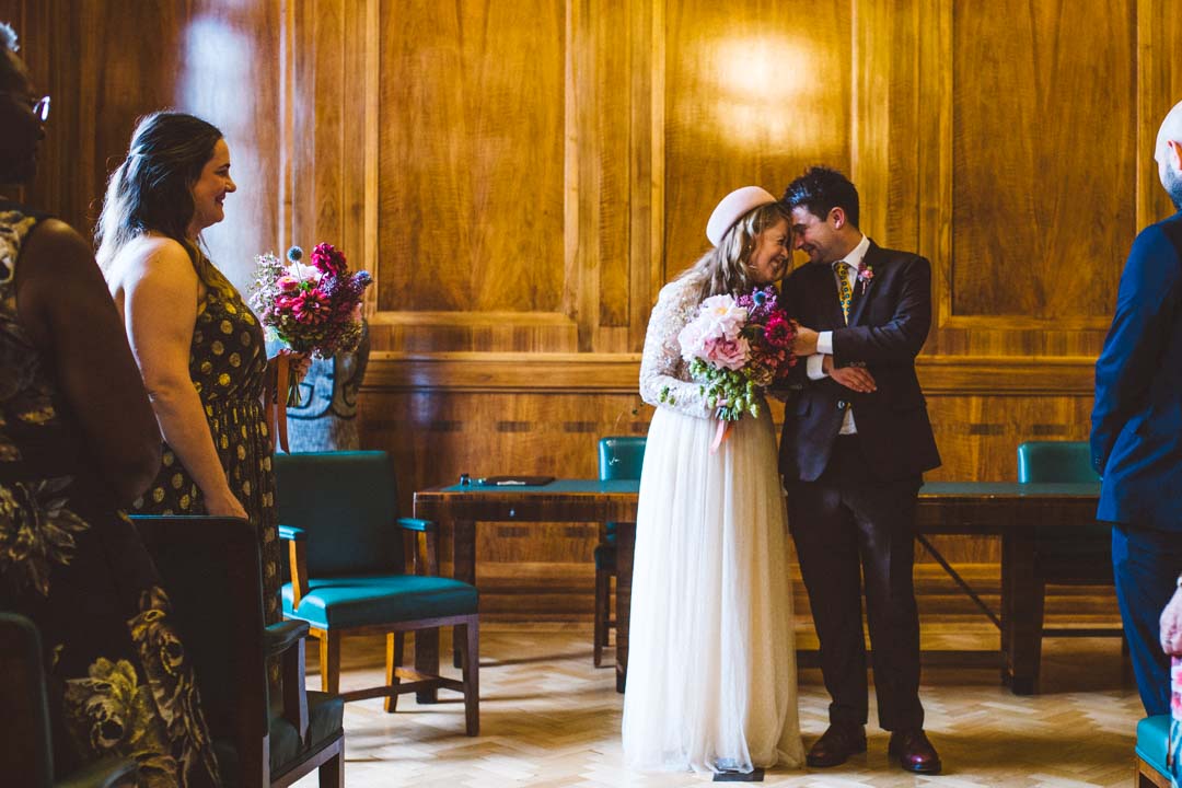Hackney Town Hall newlyweds in Committee Room