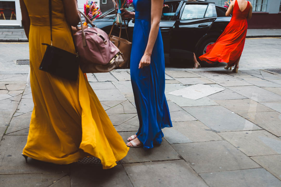 Coin Laundry wedding colourful bridesmaid dresses