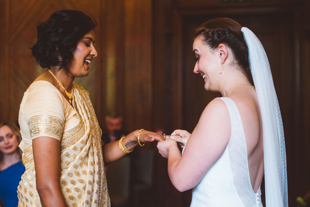 Old Marylebone Town Hall wedding ring exchange