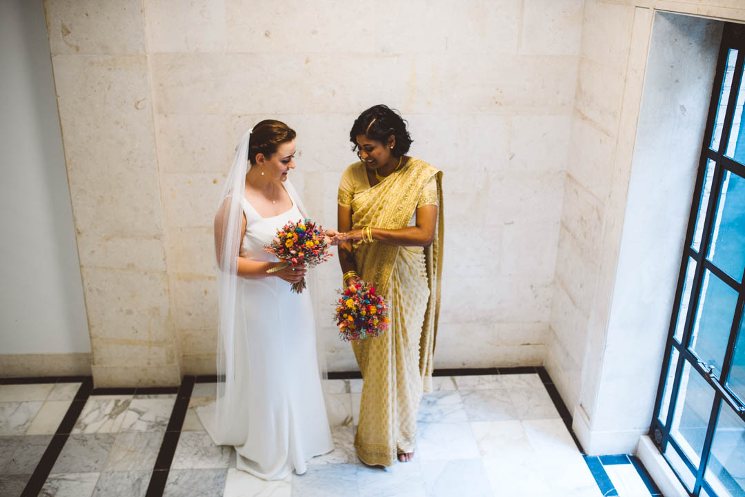 lesbian wedding at Marylebone Town Hall