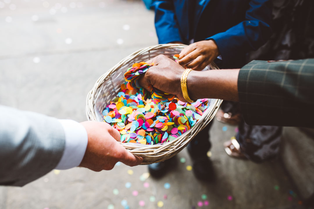 Marylebone Town Hall wedding confetti basket