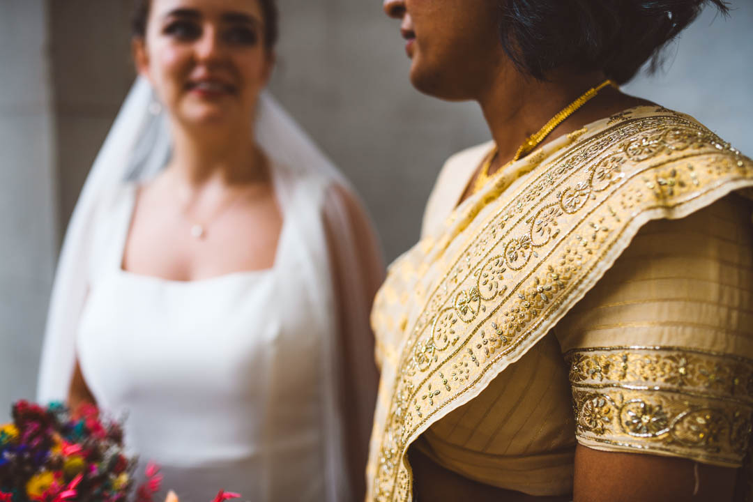 Marylebone Town Hall wedding detail of sari