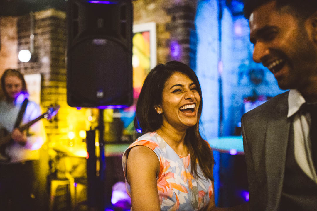 Coin Laundry wedding guests having fun
