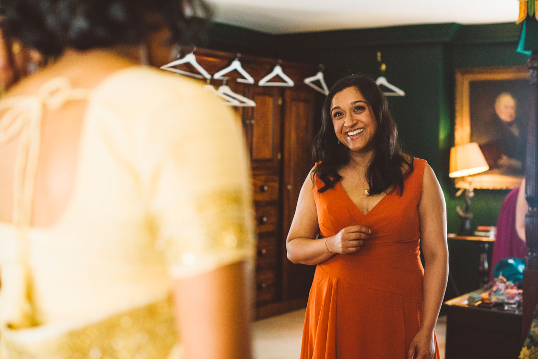bridesmaid smiling