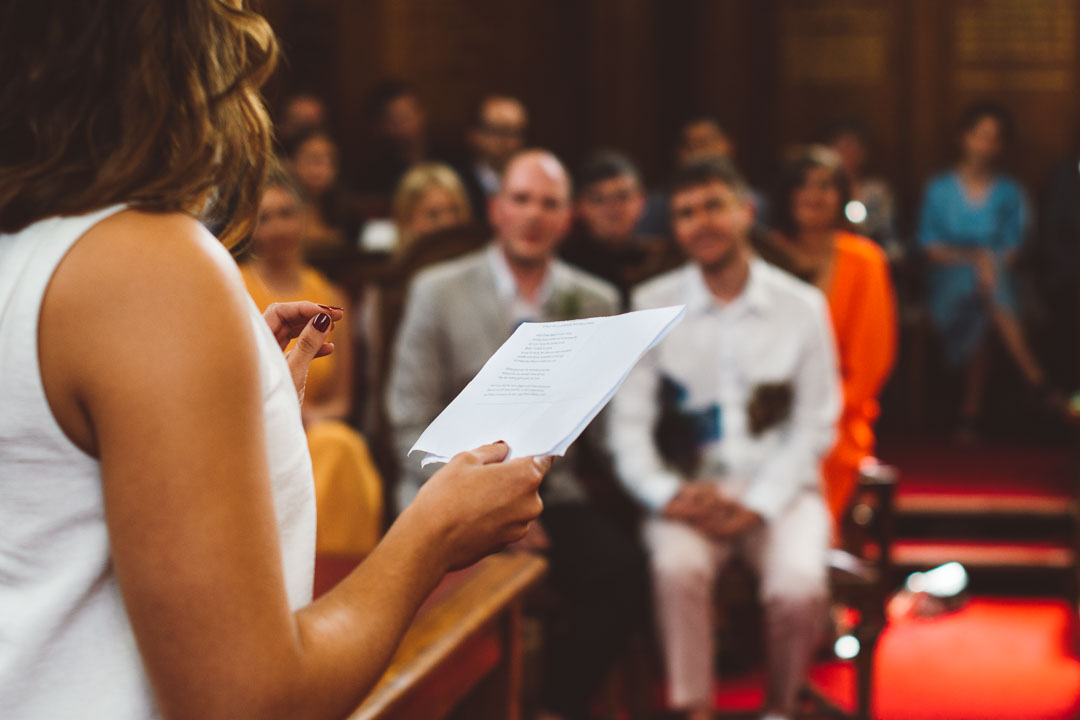 reading during wedding ceremony