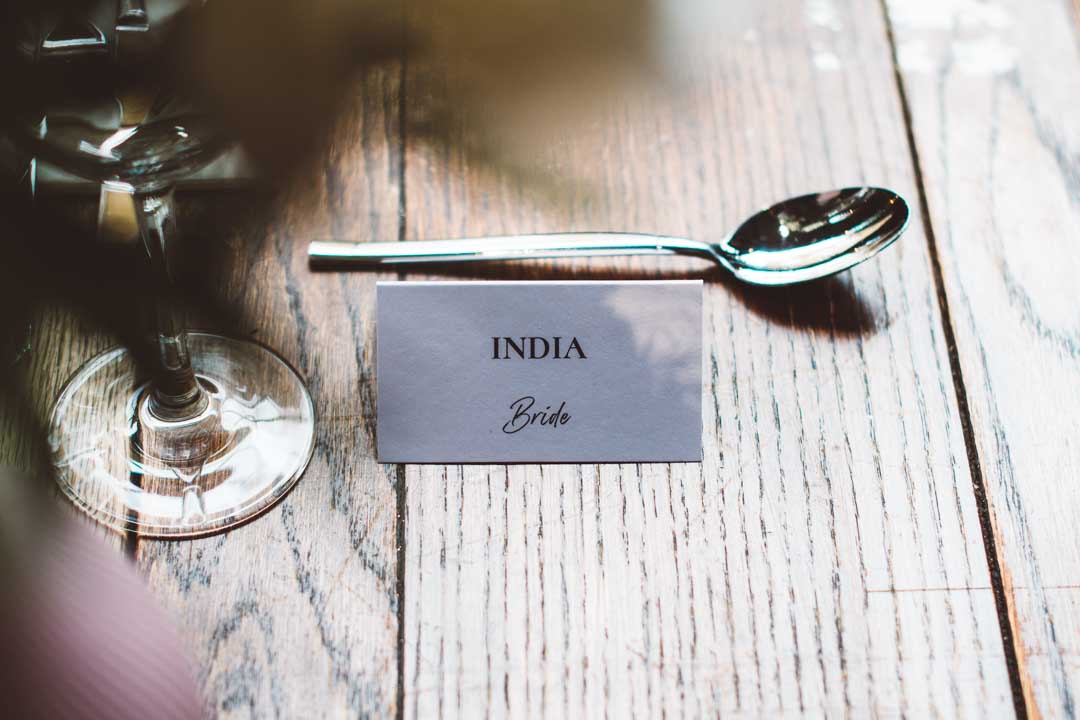 bride place card