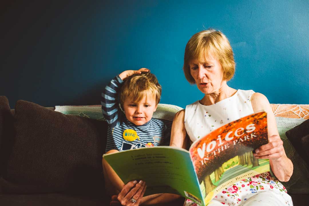grand-son and grand-mother before leaving for town hall