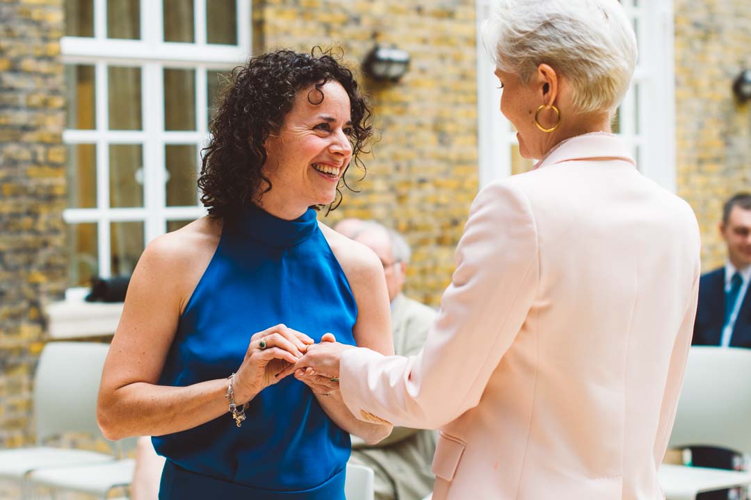 gay wedding ceremony Hackney Town Hall ring exchange