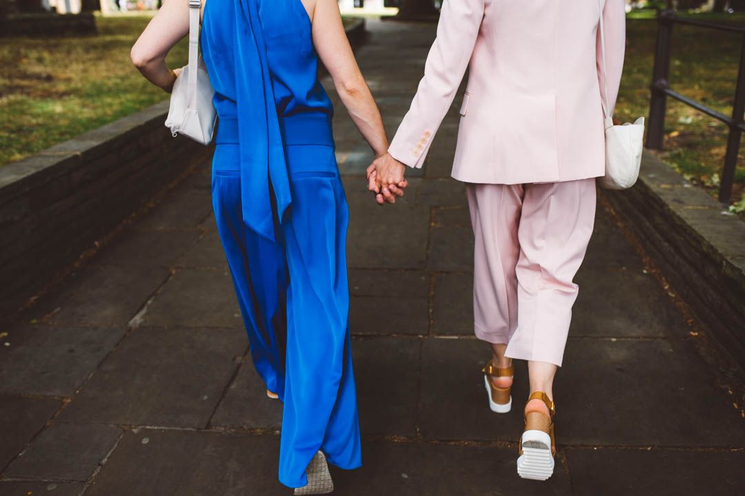 casual lesbian wedding East London