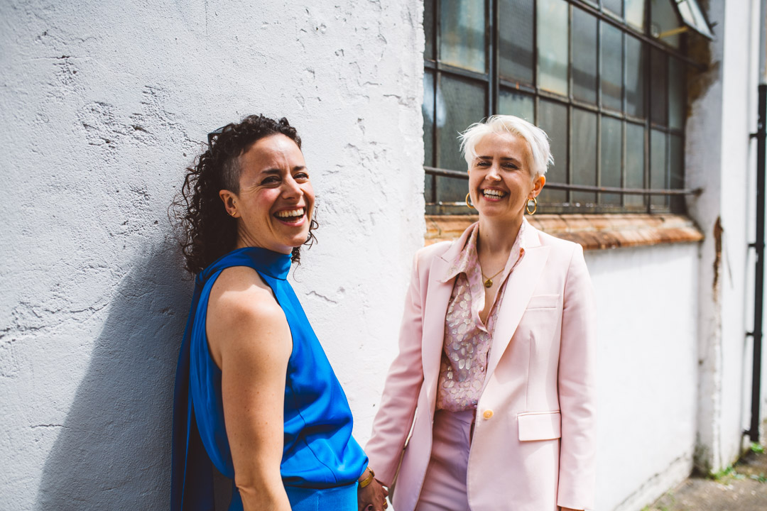 Hackney wedding same-sex couple