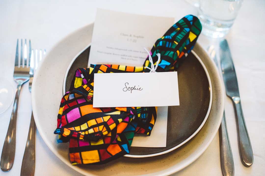 Hatch Homerton wedding reception place name card